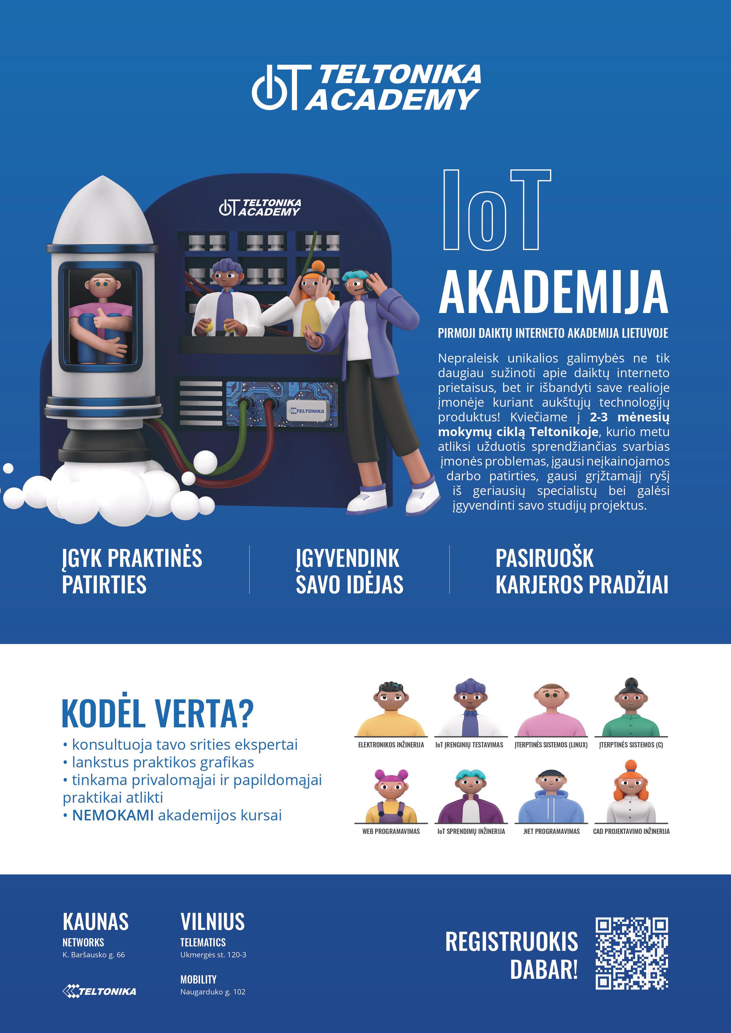 Pirmoji Lietuvoje Teltonikos IoT akademija