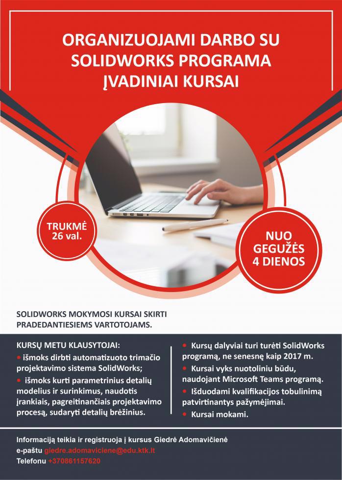 Darbo su SolidWorks programa įvadiniai kursai