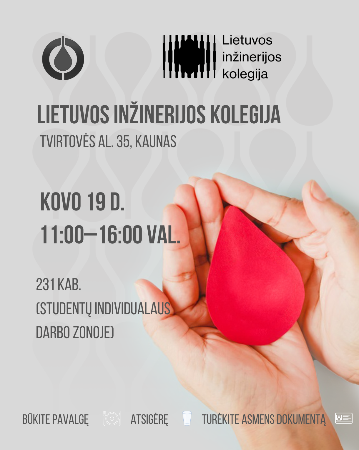 Kraujo donorystės akcija Lietuvos inžinerijos kolegijoje